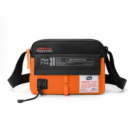 Rowaica Men's Crossbody Shoulder Bag, Lightweight, Large Capacity, Shoulder Bag, Messenger (Orange)