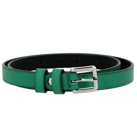 FASHIONGEN - LINDA Women's Genuine Italian Leather Belt, 2 cm Wide, Green