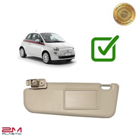 Sun Visor Compatible with Fiat 500 2012-2019 without Sunroof OE Quality 2M PLASTIC (Beige Left - Driver)