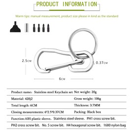 Portable Keychain with Detachable Set Accessories Multipurpose Tool Bag for Outdoor and Indoor Use