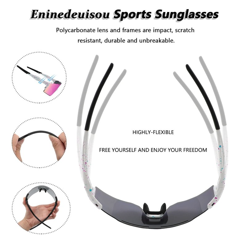 Eninedeuisou Sunglasses Cycling Glasses for Men Women UV 400 Protection