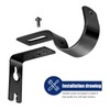 Frienda 20 Pcs Black Curtain Rod Support Brackets Adjustable Curtain