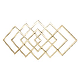 Touch of Class Diamond Interlink Gold Metal Wall Art | Contemporary Style | Modern Artwork for Bedroom, Living Room, Bathroom