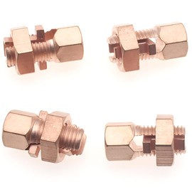FDXGYH 4 Pack Grounding Split Bolt Connector Copper Grounding Clamps Bolt Connection Clamp for Completing Ground Bonding to Bare Wires TJ-25