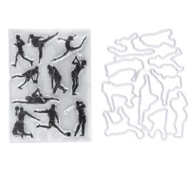 Clear Stamp Kit Unique Shape Decorative Transparent Template Embossing Cutting Die Set for DIY Scrapbook Crafts