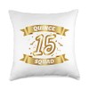Quince Squad 15th Birthday Banner Quinceañera Design Throw Pillow