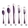 Bisda 5-Piece Purple Silverware Flatware Set Service for 1 Stainless