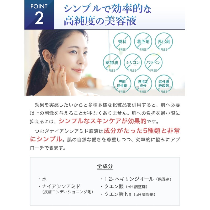 Tsumugi Niacinamide Solution, 20% Solution Serum, 1.0 fl oz (30