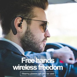 Bluetooth 5.2 Headset, Wireless Single Ear Bluetooth 5.2 Headset, Built-in HD Microphone, Ergonomic Design, Universal Left and Right Ear for Mobile Tablets