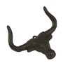 30GO Cast Iron Longhorn Steer Wall Hook-5" Bull Head Decorative