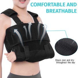 Arm Sling Right Arm Sling Left Arm Adjustable with Breathable Mesh Arm Loop for Men Women Suitable for Wrists, Elbows, Arms and Shoulders