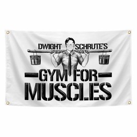Funny Dwight Schrutes Gym For Muscles Flag Motivational Fitness Inspirational Decor For Home Gym Wall College Dorm Room Bedroom Office