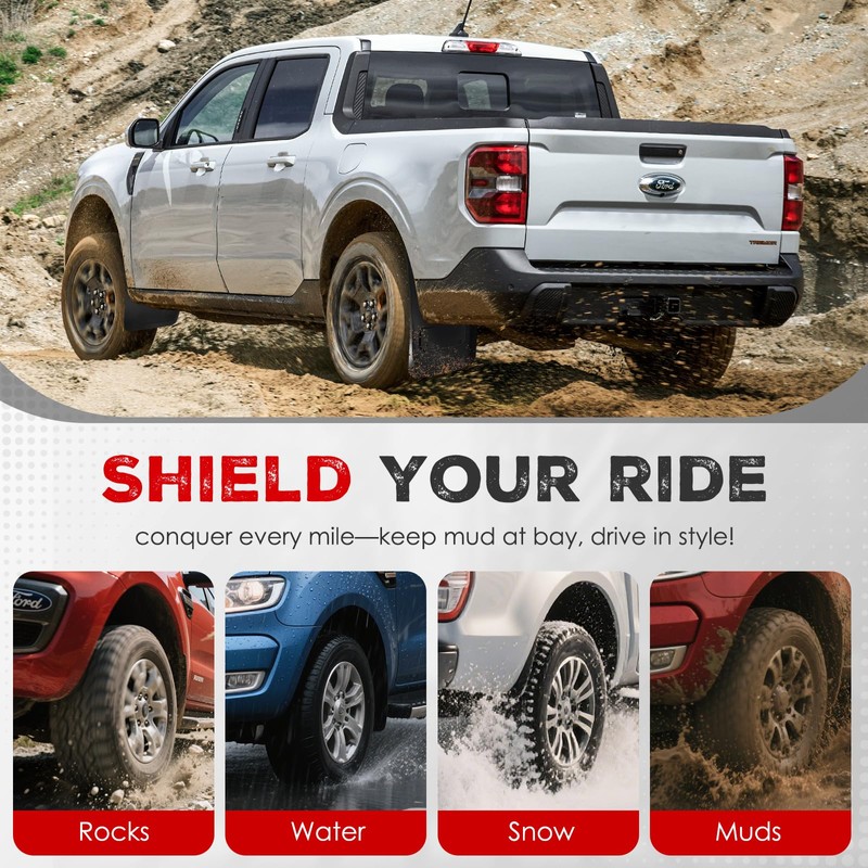 Tecoom Mud Flaps fit for Ford Ranger Accessories 2024 2025,