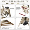 3 Step Lightweight Folding Ladder for Home, 330lbs Aluminum Step