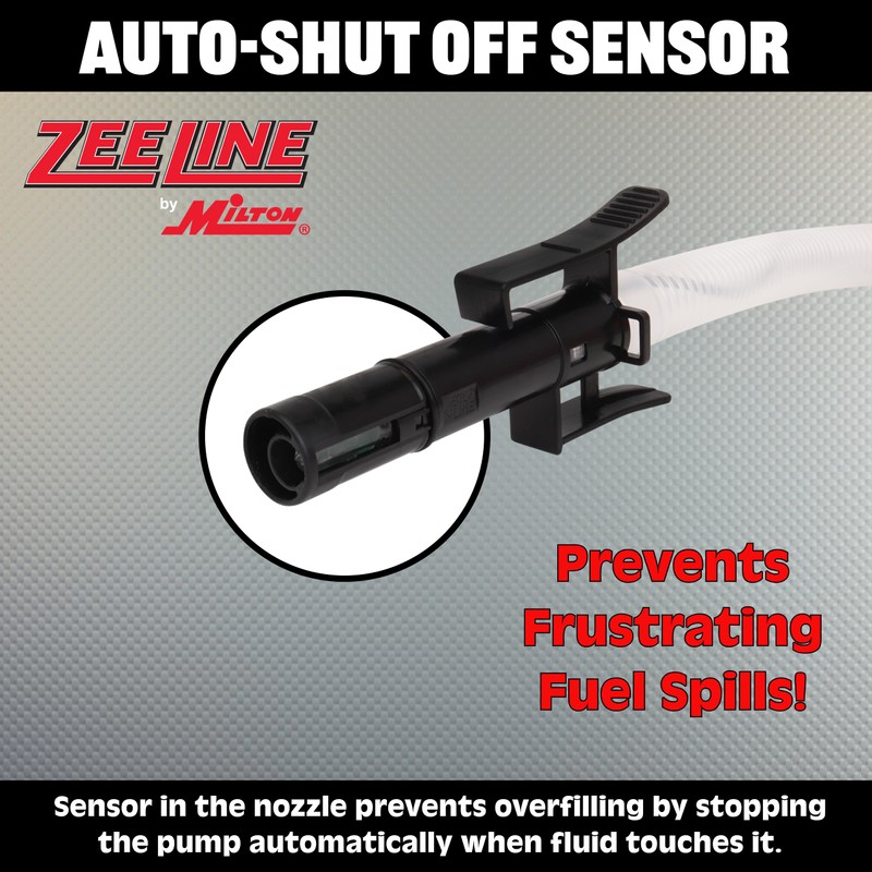 Zeeline XL Battery-Powered Fuel Transfer Pump, 52" Hose, 2.4GPM Flow