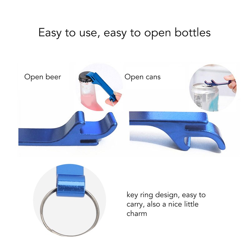 100pcs Bottle Opener Keychain Colorful Aluminum Alloy Can Opener Key