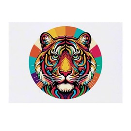 'Pop Art Tiger' Temporary Tattoo - Water Resistant, Skin-Safe, Non-Toxic Transfer (TO00073433)