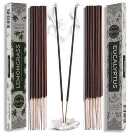 Trumiri Incense Sticks - Combo Pack of 40 Insence-Sticks - 20 Lemongrass + 20 Eucalyptus - Insenses - Insents - Incents - Inscense - Incence - Incienso - All Natural Incense Sticks
