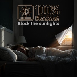 Magnetic Blackout Window Cover 42" x 58" Portable Blackout Curtains for Bedroom, Temporary Black Out Shades Window Privacy Film No Drill Black Out Blinds for Baby Nursery Travel Skylight - Blacks