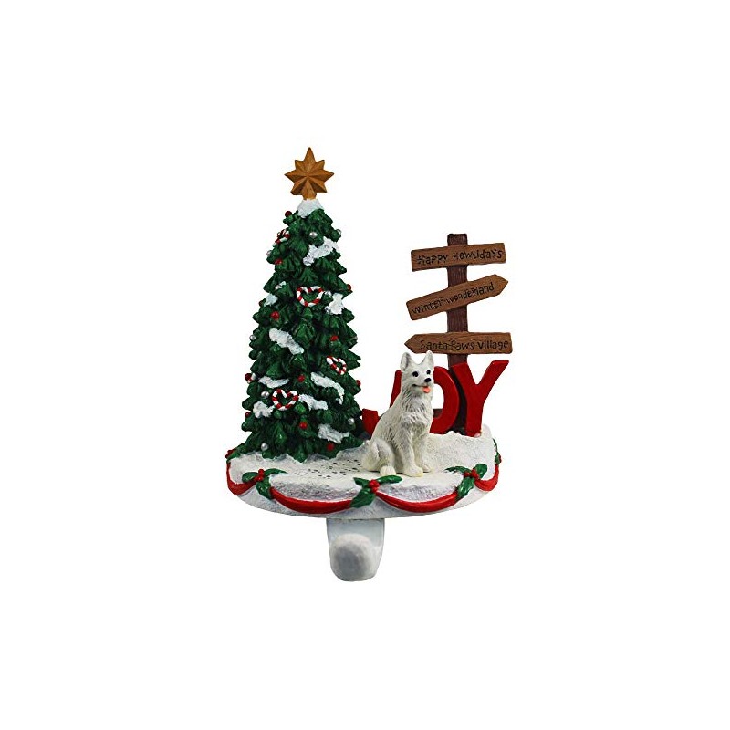 DogLoverStore German Shepherd Stocking Holder Hanger White
