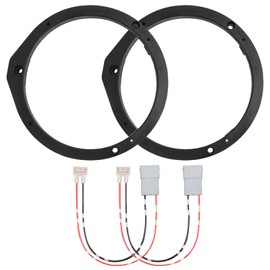 6.5'' Front Door Speaker Spacer Compatible with Honda Accord Civic CRV CRZ Insigh Odyssey Fit 6-6.75 inch Install Base Speaker Spacer Covers with 2 Wiring Harness