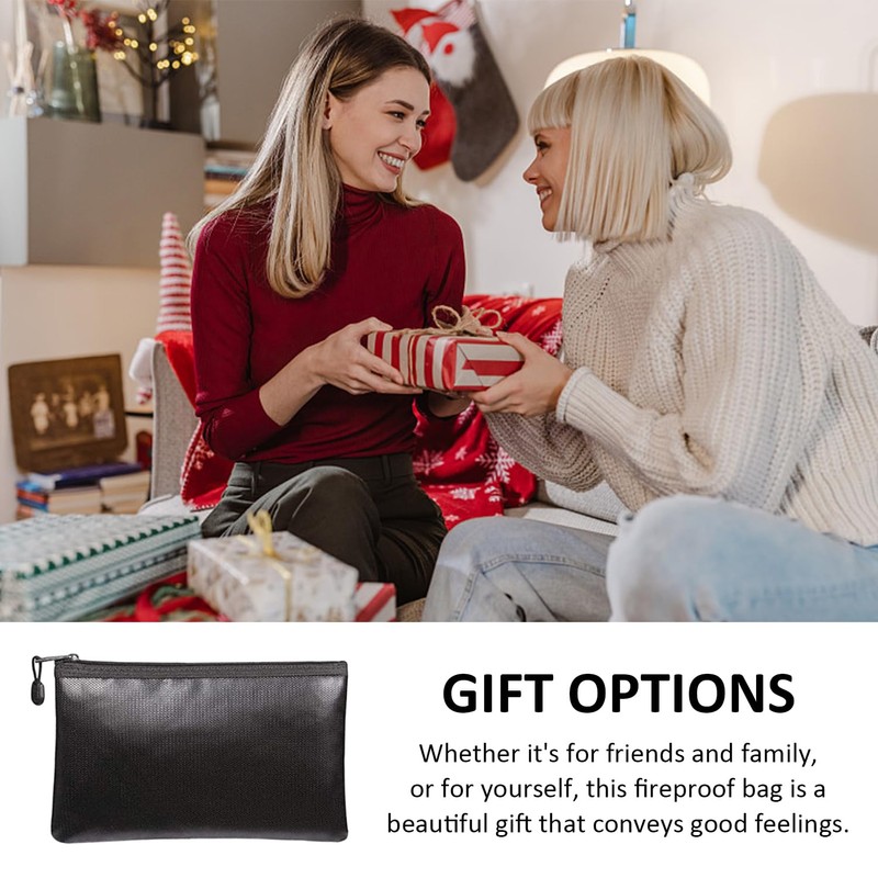 1 x Black Fireproof Bag, Waterproof and Fireproof Document Bag,
