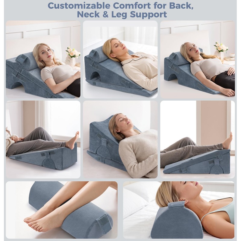 Ganondorf Adjustable Leg Elevation Pillow, Orthopedic Bed Wedge Set for