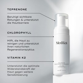 Medik8 Calmwise Soothing Cleanser - Ultra Mild Chlorophyll Foam - Soothing & Cleansing - For Sensitive Skin - 150 ml