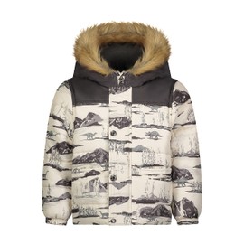 OshKosh B'gosh Boys' Ski Jacket and Snowbib Snowsuit Set, Grey Dino Print, 4