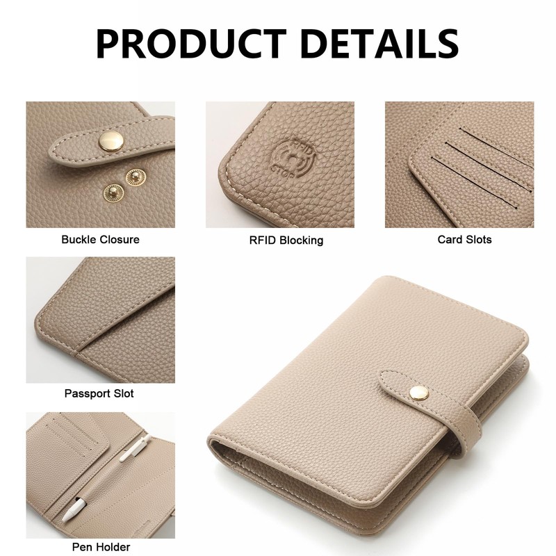 SEPWIK Passport Holder Cover PU Leather Travel Wallet Case RFID