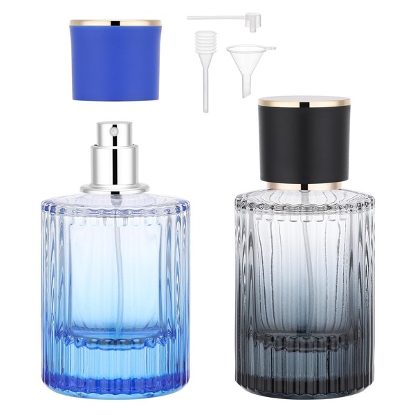 Segbeauty 1.7oz Glass Perfume Atomizer Empty 4Pack of 2pcs Blue
