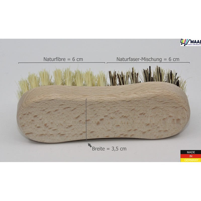 MAAJ Vegetable Brush Mini with Natural Bristles with 2 Hardness