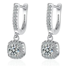 2 PZS Aretes Pendientes De Plata 925 Mujer Colgantes Moda Regalos de San Valentín