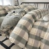 LifeTB Green Plaid Duvet Cover Queen Soft Cotton Grid Plaid