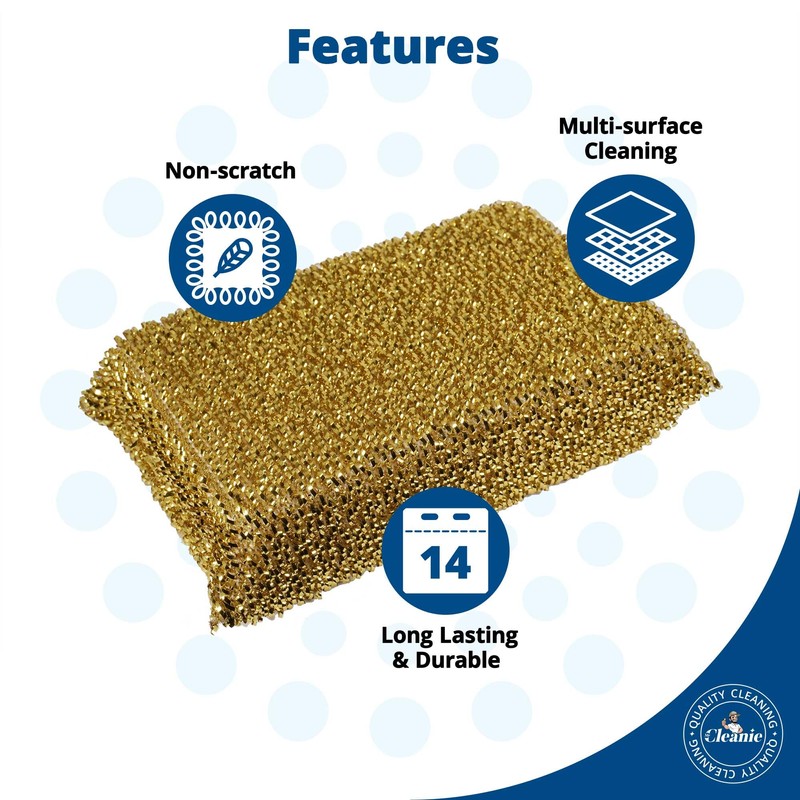 Mr Cleanie Metalised Washing Up Non-Scratch Scourer Sponge Pads Cleaning