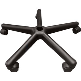 28" Replacement Plastic Office Chair or Stool Base w/Casters - Made in USA - Black - S4121w/C
