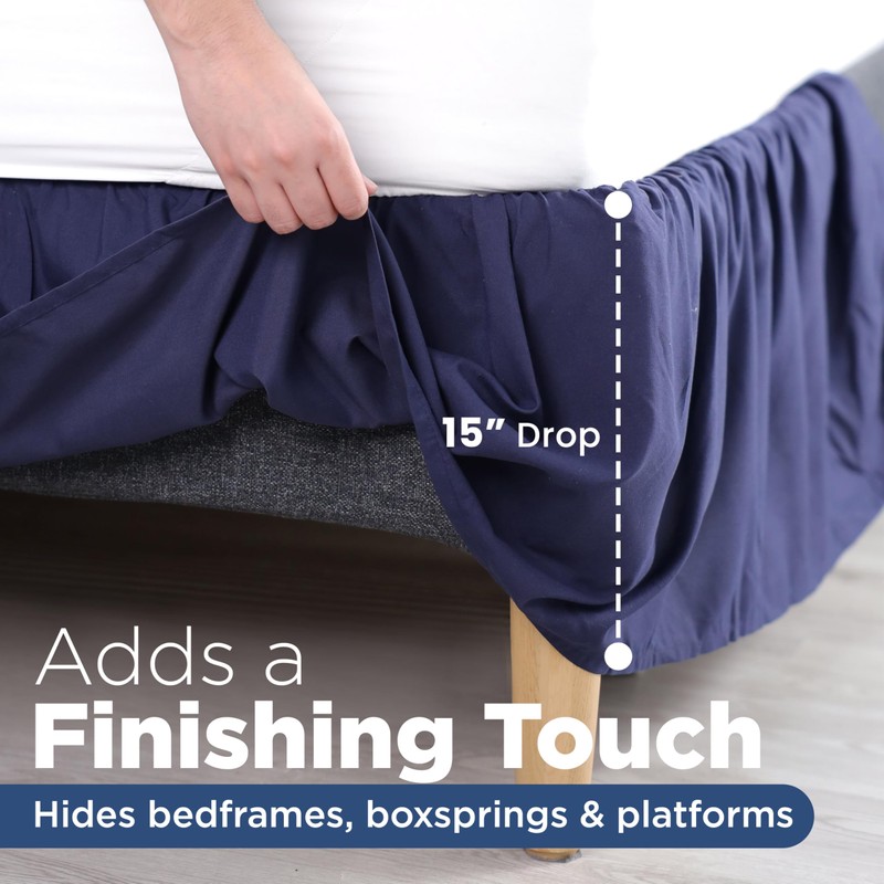 Martex Full Ruffle Bed Skirt | Easy Fit Bed Skirts