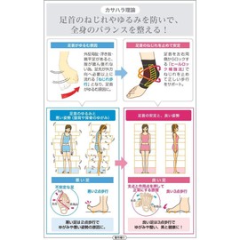 AKK-002BK & NY Kasahara Style AKK-002 Ankle Support Girdle (Thin Type Both Feet) / Supports Ankle Loosen and Twist