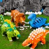 Larcele Micro Building Blocks Dinosaur Set, DIY Mini 3D Building