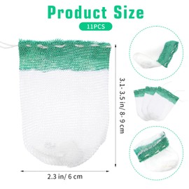 Wanmu 11 Pcs Propane Lantern Mantles, U Shape Mantles, String Tie Propane Light Mantle Covers, Gas Lantern Covers Mantle for Outdoor Camping (Green & White, 3.1-3.5 x 2.3 inches)