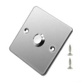 SPORTARC Stainless Steel Door Bell Panel Push Button Switch Wall Mounted Silver Manual
