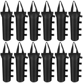 12 Pack Canopy Sand Bags 396 LBS Heavy Duty Canopy Weight Sand Bags Black Large Canopy Support Frame Fixed Sandbag Windproof Sandbag for Instant Outdoor Sun Shelter Patio Umbrella (No Sand)