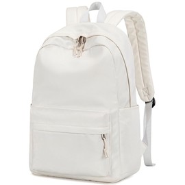 School Backpack for Teen Girls Women Laptop Backpack College Bookbags Middle School Travel Work Commuter Back Pack(Solid Beige)