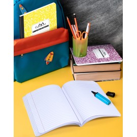 CLEENTABLE Compsition Notebook 5 Pack, Mixed College Ruled Paper, Notebooks for School, School Comp Book, 9-3/4 x 7-1/2 Inches, 100 Sheets, 200 Pages Marble Covers (Multicolor)
