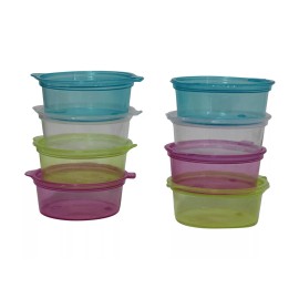 Dependable Industries inc. 8-Pack Mini Round 2 oz Plastic Storage Containers with Snap Lids – BPA-Free