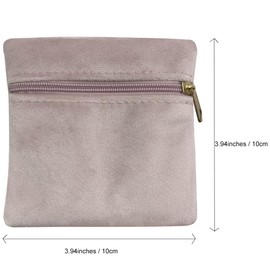 wanerxin 8pcs Small Velvet Jewelry Pouches with Zipper Gift Bags for Bracelet Necklace,Ring,Earrings,Earphone,Wedding Favors, Party Favors,Travel,3.94" X 3.94" (Pink)