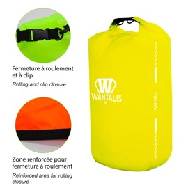 Wantalis Waterproof Polyester Bag | Completely Waterproof | Thermal Welded | Ultra Soft | With Carry Straps | 5L/10L/15L | 3 Colours, neon orange, Waterproof Backpack
