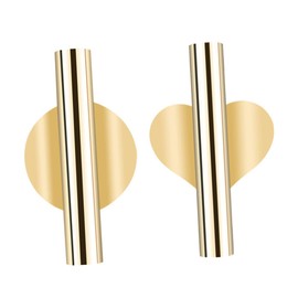 Kisangel 2pcs Wall Mounted Flower Vase Holder Metal Tube for Home Decoration Elegant Wall Flower Heart Base