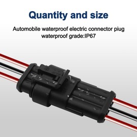 HISports Car Electrical Wire Connector Terminals Waterproof 3Pin Way Terminal Wire Connector Plug Car Spark Plug Connectors with Box for Motorcycle Car Truck Boat Scooter Auto Marine