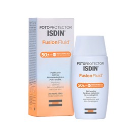 ISDIN Fotoprotector Fusion Fluid SPF 50, Protector Solar Facial, Innovadora textura ultraligera que se funde con tu piel, 50ml                        
